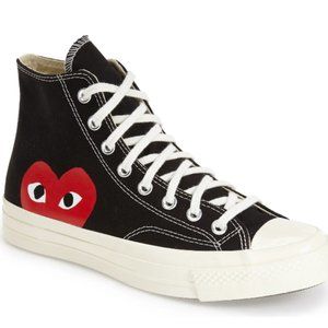 Black Comme Des Garcons Play X Converse High Top Sneaker Size M6/W8